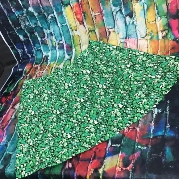 Ellos plus size 18/20 skirt black with shades of green and white floral - Picture 5 of 8
